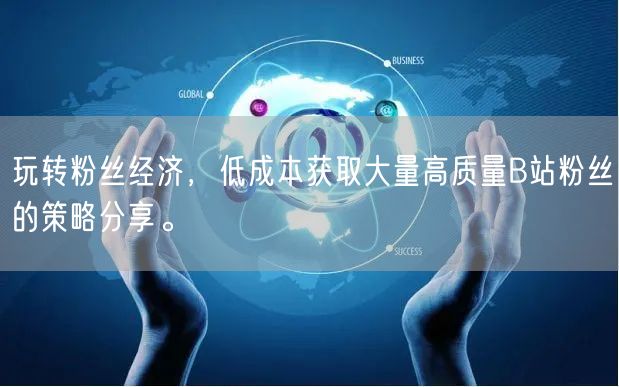 玩转粉丝经济，低成本获取大量高质量B站粉丝的策略分享。