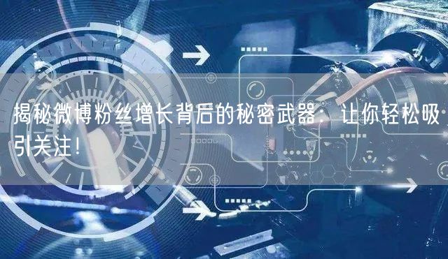 揭秘微博粉丝增长背后的秘密武器：让你轻松吸引关注！