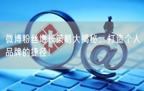微博粉丝增长策略大揭秘：打造个人品牌的捷径！