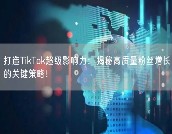打造TikTok超级影响力：揭秘高质量粉丝增长的关键策略！