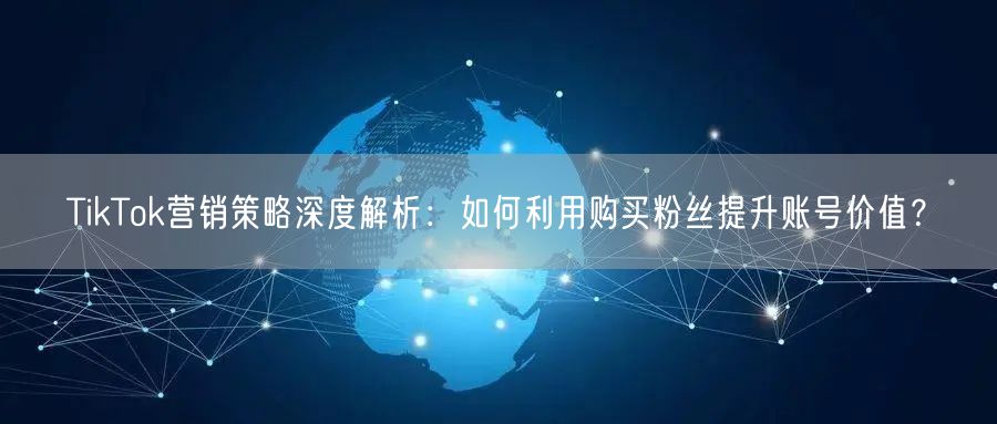 TikTok营销策略深度解析：如何利用购买粉丝提升账号价值？