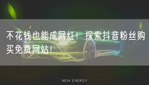 不花钱也能成网红！探索抖音粉丝购买免费网站！
