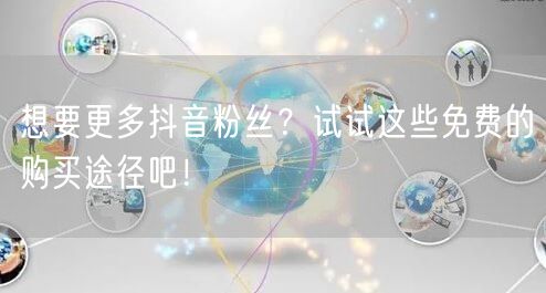 想要更多抖音粉丝？试试这些免费的购买途径吧！