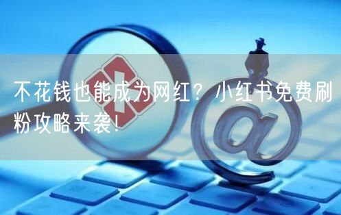 不花钱也能成为网红？小红书免费刷粉攻略来袭！