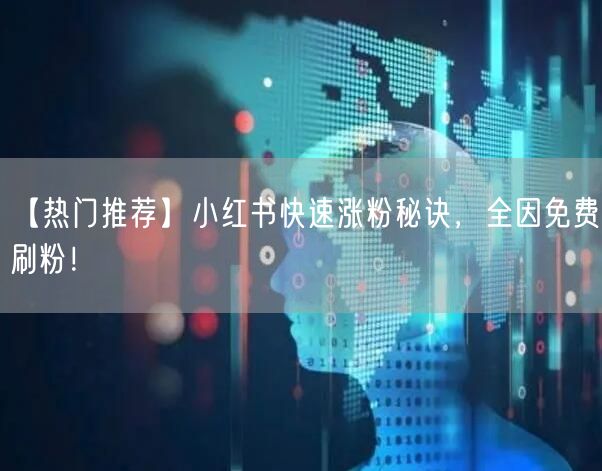 【热门推荐】小红书快速涨粉秘诀，全因免费刷粉！