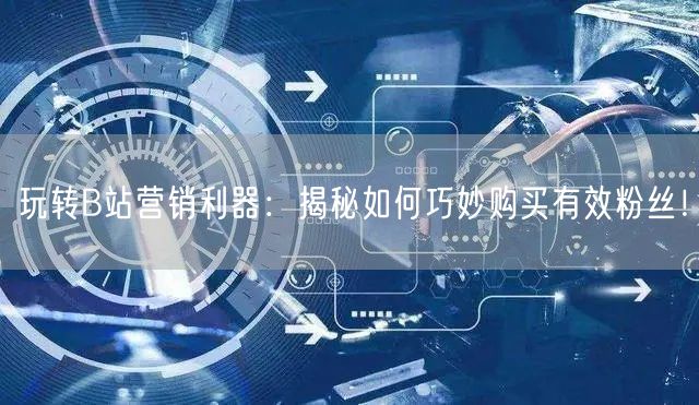 玩转B站营销利器：揭秘如何巧妙购买有效粉丝！