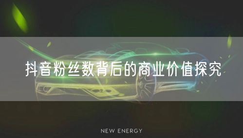 抖音粉丝数背后的商业价值探究
