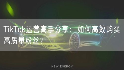 TikTok运营高手分享：如何高效购买高质量粉丝？
