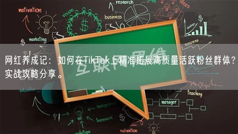 网红养成记：如何在TikTok上精准拓展高质量活跃粉丝群体？实战攻略分享。