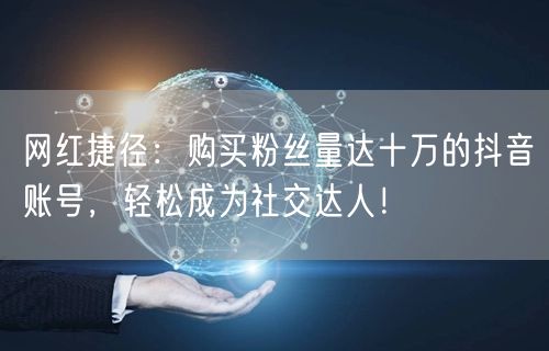 网红捷径：购买粉丝量达十万的抖音账号，轻松成为社交达人！