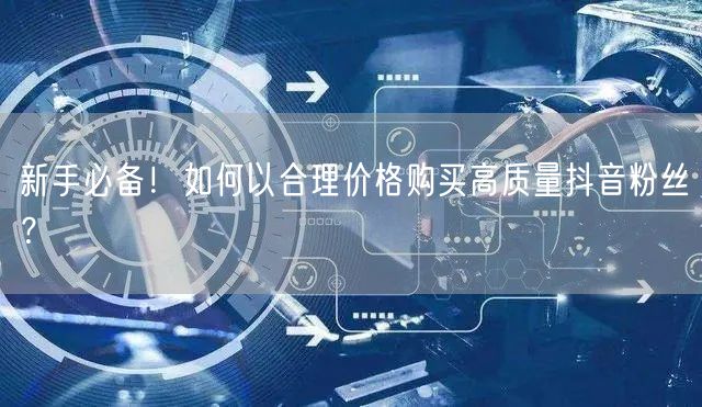 新手必备！如何以合理价格购买高质量抖音粉丝？
