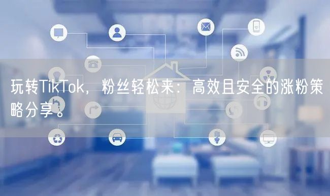 玩转TikTok，粉丝轻松来：高效且安全的涨粉策略分享。
