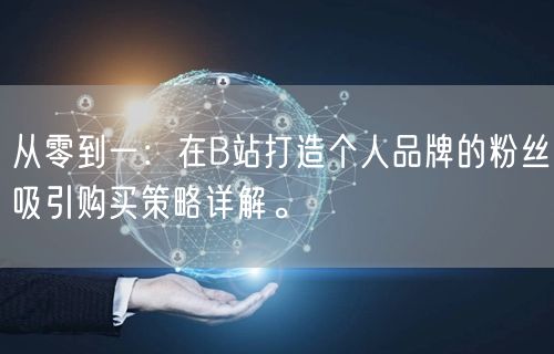 从零到一：在B站打造个人品牌的粉丝吸引购买策略详解。