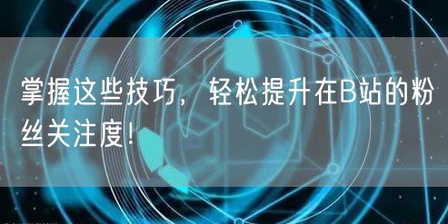 掌握这些技巧，轻松提升在B站的粉丝关注度！