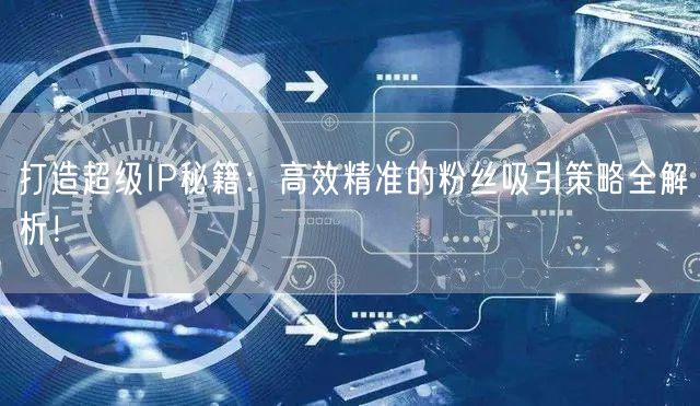 打造超级IP秘籍：高效精准的粉丝吸引策略全解析！