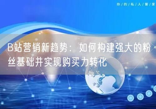 B站营销新趋势：如何构建强大的粉丝基础并实现购买力转化