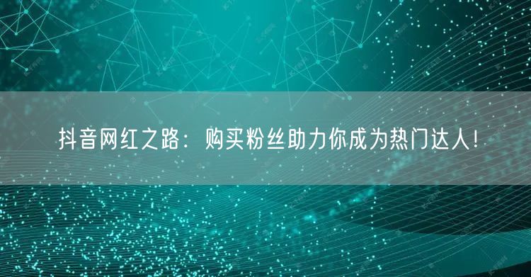抖音网红之路：购买粉丝助力你成为热门达人！