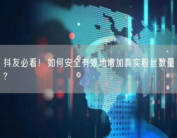 抖友必看！如何安全有效地增加真实粉丝数量?