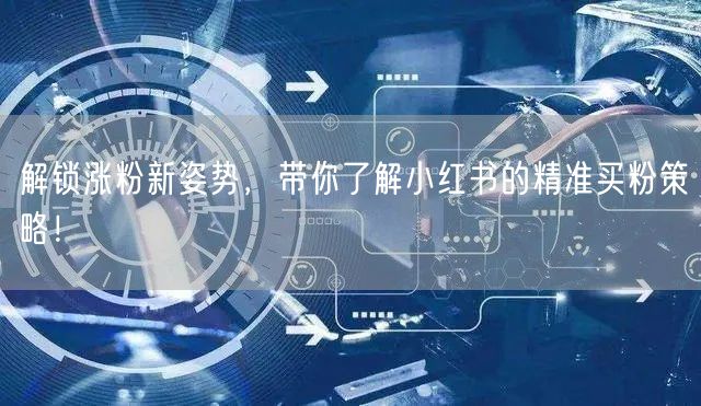 解锁涨粉新姿势，带你了解小红书的精准买粉策略！