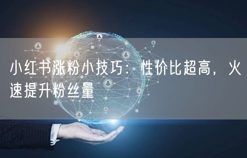 小红书涨粉小技巧：性价比超高，火速提升粉丝量