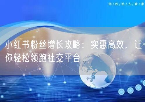 小红书粉丝增长攻略：实惠高效，让你轻松领跑社交平台