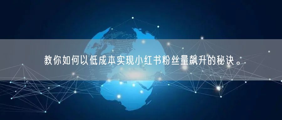 教你如何以低成本实现小红书粉丝量飙升的秘诀。