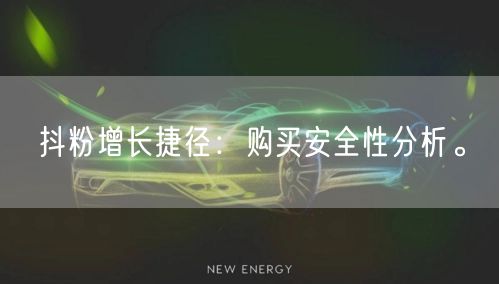 抖粉增长捷径：购买安全性分析。