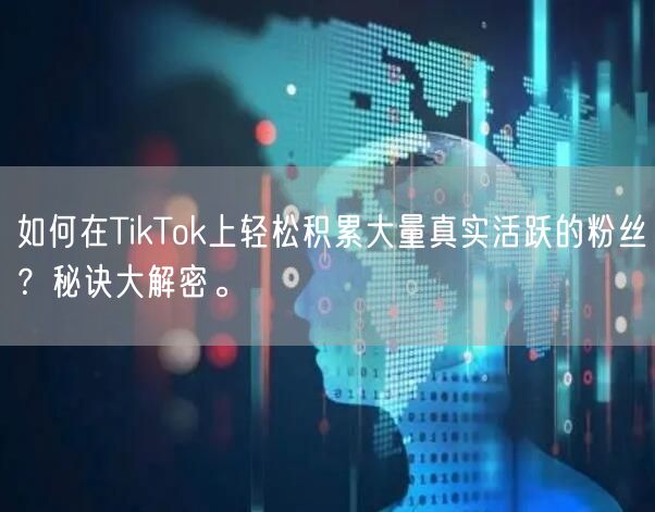 如何在TikTok上轻松积累大量真实活跃的粉丝？秘诀大解密。